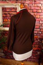 70s Bluse braun Stretch Kindergröße