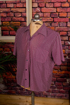 60s Nylon Hemd lila Muster