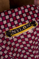 60s Nylon Hemd lila Muster
