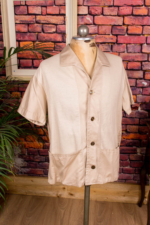 60s Herren Shirt Weekender Default Title 50er 60er 70er beige Dandy DDR Disco L 52-54 M 48-50 Mann real-disco real-rockabilly Rockabilly Schlager Special vintageberlin.de