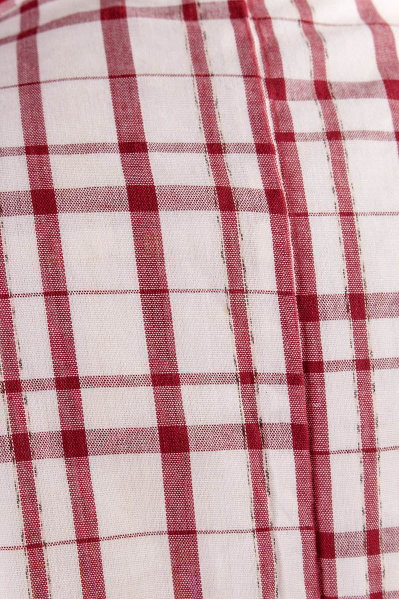 Vintage Kimono weiß rot kariert
