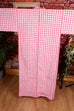 Vintage Kimono weiß rosa kariert 80er 90er Boho Frau M 40-42 rosa S 44-46 Special weiß vintageberlin.de