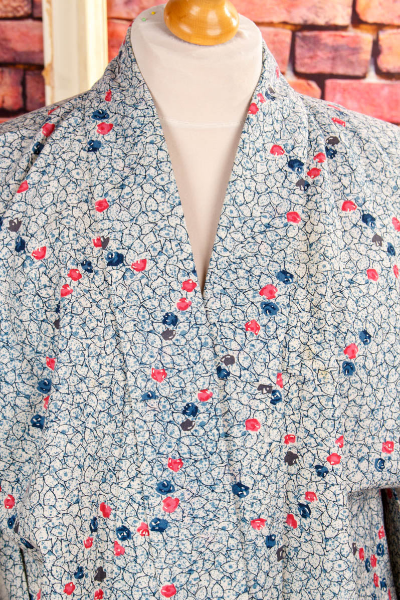 Vintage Kimono petrol Muster