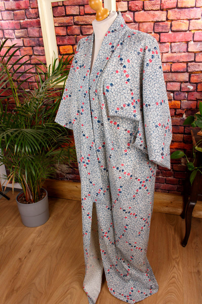 Vintage Kimono petrol Muster