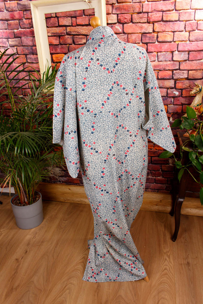 Vintage Kimono petrol Muster