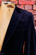 Vintage Samt Sakko nachtblau 70er Abendmode blau Boho Dandy Disco Mann S 44-46 Schlager Special vintageberlin.de