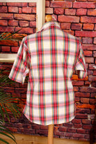 Vintage Karo Bluse rot creme