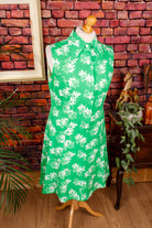 70s Schlagerkleid grasgrün