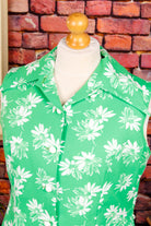 70s Schlagerkleid grasgrün