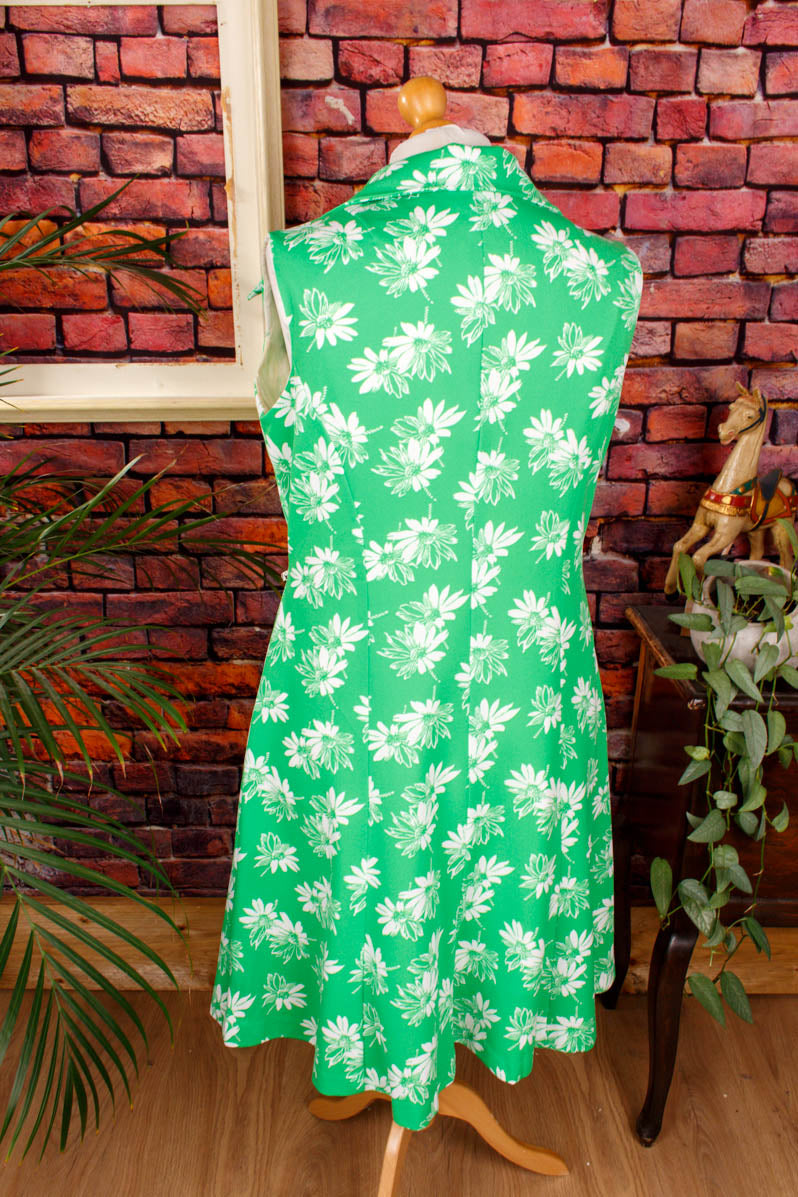 70s Schlagerkleid grasgrün