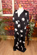 70s Maxikleid schwarz Blumen Default Title 60er 70er Abendmode Boho Frau Hippie real-boho real-disco Schlager schwarz Special XXL 52-54 vintageberlin.de