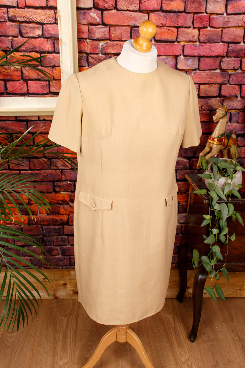 60s Etuikleid beige
