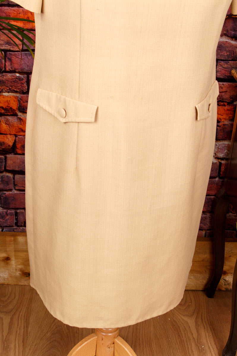 60s Etuikleid beige