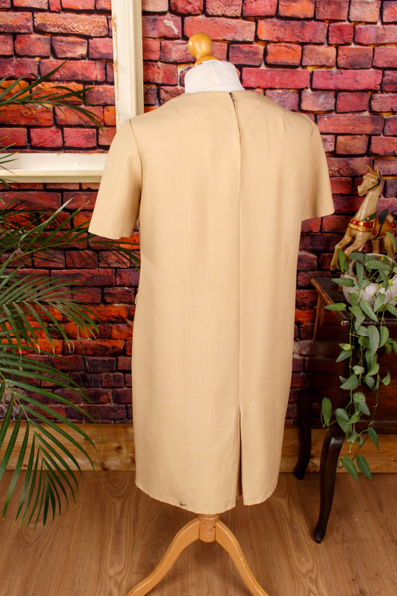 60s Etuikleid beige