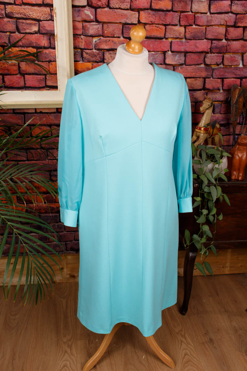 70s Schlagerkleid türkis
