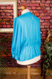 80s Chiffonbluse türkis Falten 80er blau Disco Frau L 44-46 real-80er Special türkis XL 48-50 vintageberlin.de