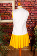 60s Minikleid weiß gelb 60er 70er Disco Frau gelb real-disco Rockabilly S 36-38 Schlager Special weiß vintageberlin.de