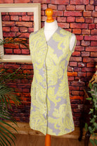 60s Minikleid neongrün Muster