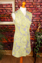 60s Minikleid neongrün Muster