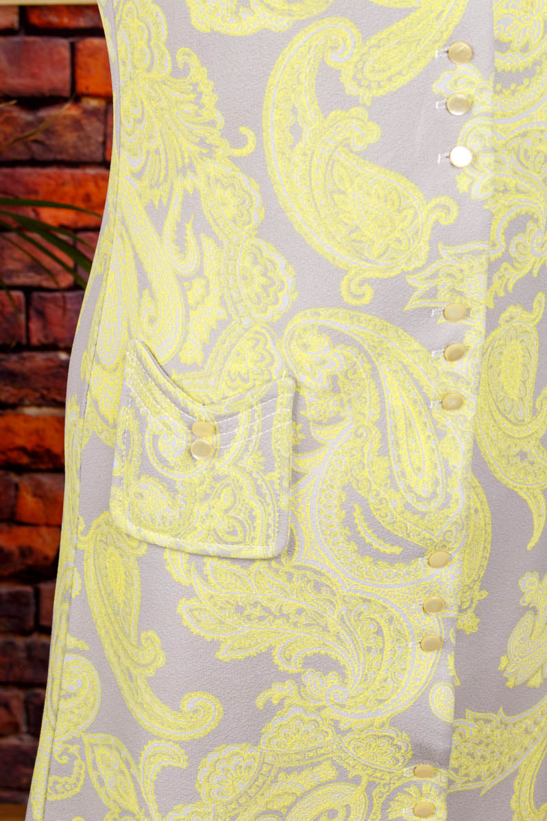 60s Minikleid neongrün Muster