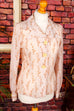70s Bluse Megakragen 60er 70er beige Boho braun Disco Frau M 40-42 real-disco real-rockabilly Rockabilly S 36-38 Schlager Sekretärin Special vintageberlin.de