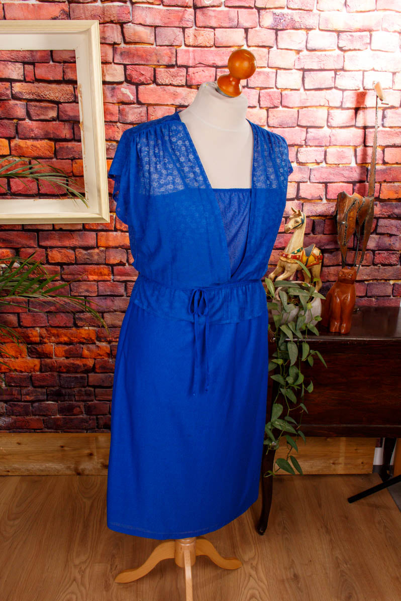 70s Disco Kleid blau