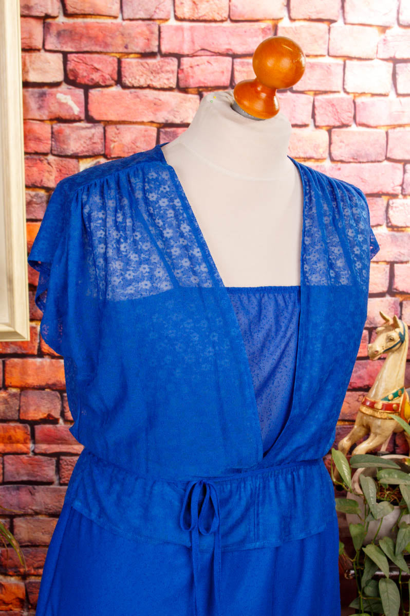 70s Disco Kleid blau