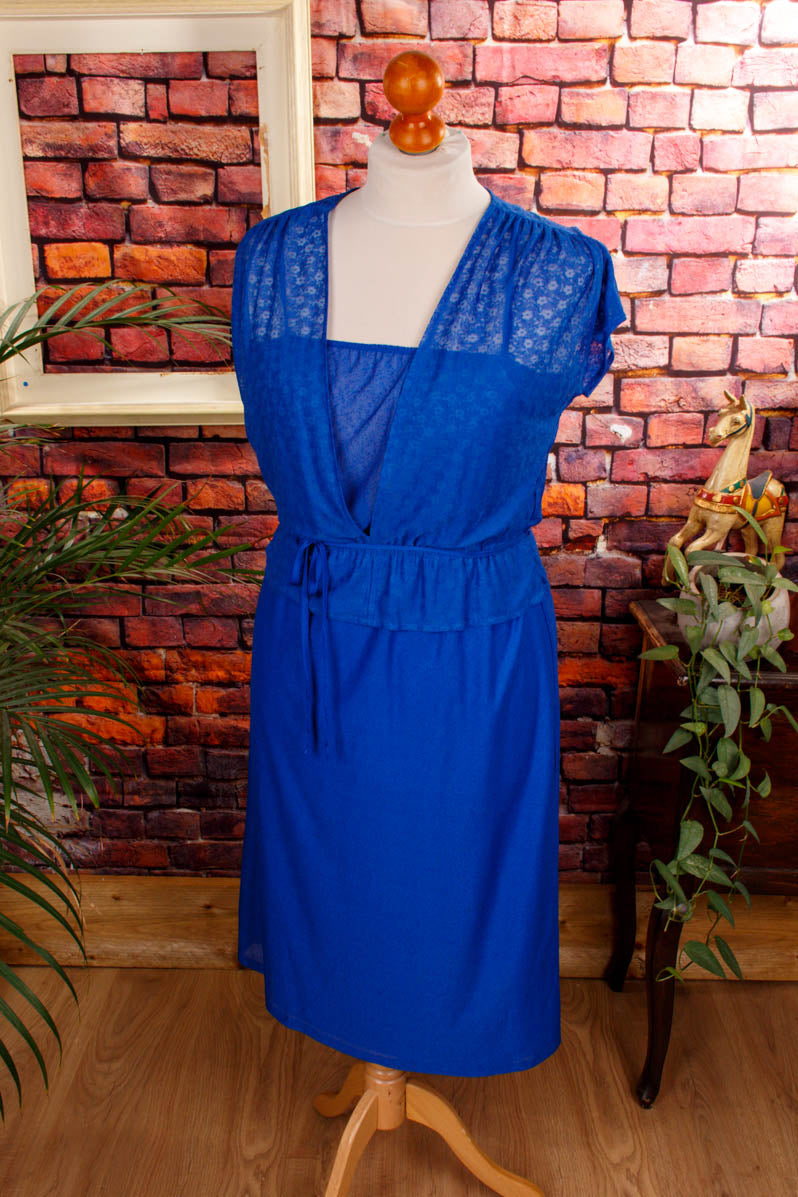 70s Disco Kleid blau