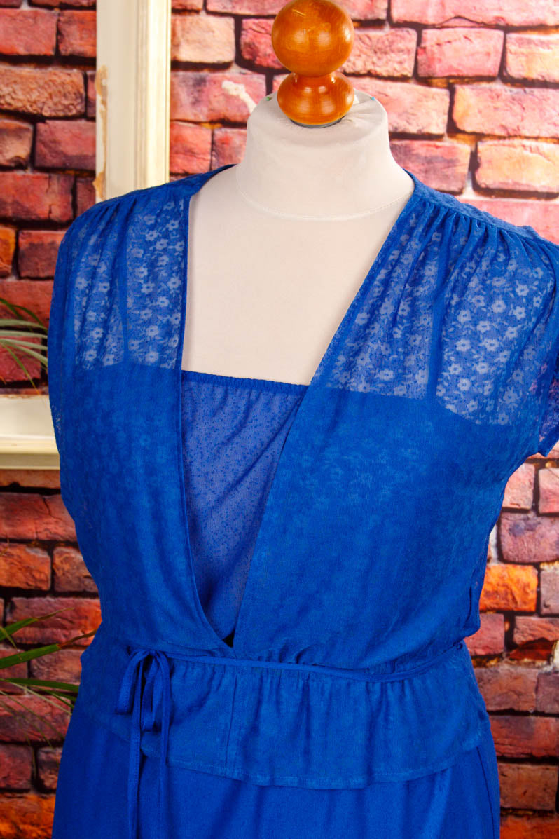 70s Disco Kleid blau
