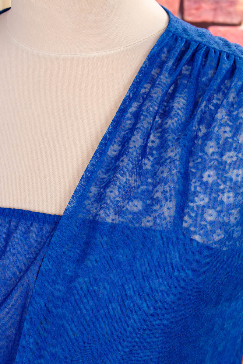 70s Disco Kleid blau