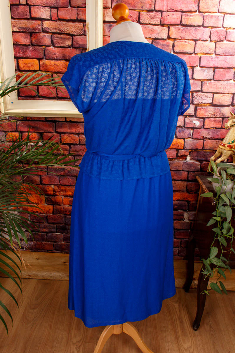 70s Disco Kleid blau