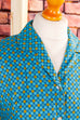 60s Hemdbluse türkis Muster 50er 60er Frau M 40-42 real-rockabilly Rockabilly Special türkis vintageberlin.de