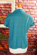 60s Hemdbluse türkis Muster 50er 60er Frau M 40-42 real-rockabilly Rockabilly Special türkis vintageberlin.de