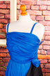 80s Abendkleid blau Rüschen 80er 90er Abendmode blau Boho Frau S 36-38 Special vintageberlin.de