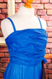 80s Abendkleid blau Rüschen 80er 90er Abendmode blau Boho Frau S 36-38 Special vintageberlin.de