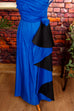 80s Abendkleid blau Rüschen 80er 90er Abendmode blau Boho Frau S 36-38 Special vintageberlin.de