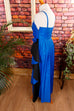 80s Abendkleid blau Rüschen 80er 90er Abendmode blau Boho Frau S 36-38 Special vintageberlin.de