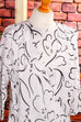 80er Power Dress weiß Muster 80er Boho Disco Frau M 40-42 real-80er Special weiß vintageberlin.de