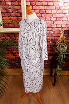 80er Power Dress weiß Muster
