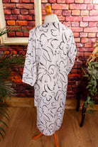 80er Power Dress weiß Muster