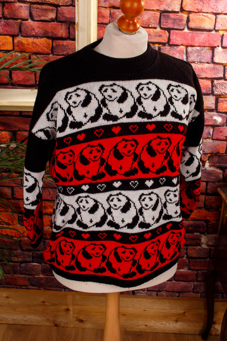 Vintage Pulli Panda Bären