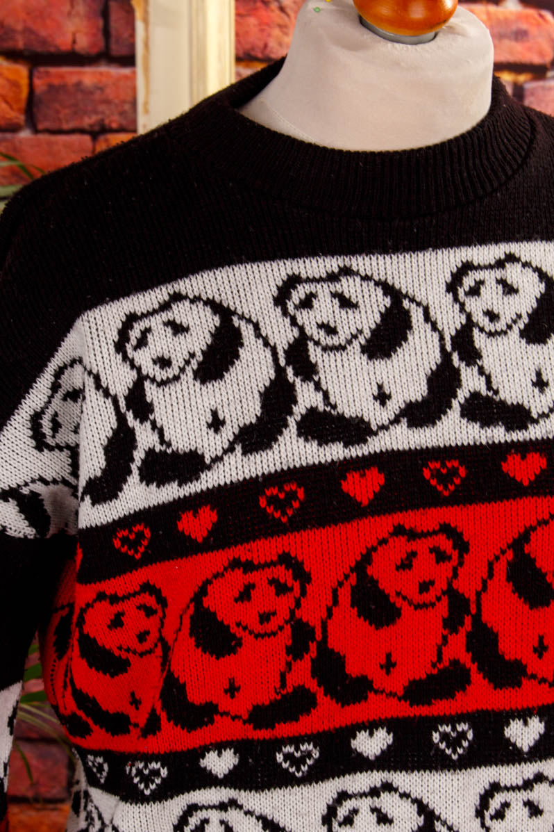Vintage Pulli Panda Bären