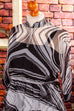 Disco Chiffonkleid schwarz weiß 70er 80er Abendmode Boho Frau M 40-42 schwarz Special vintageberlin.de
