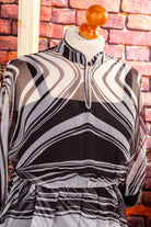 Disco Chiffonkleid schwarz weiß