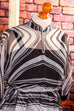 Disco Chiffonkleid schwarz weiß 70er 80er Abendmode Boho Frau M 40-42 schwarz Special vintageberlin.de