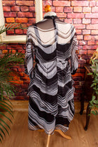 Disco Chiffonkleid schwarz weiß