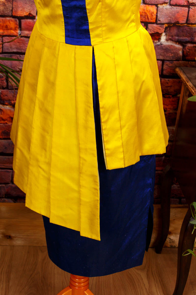 Partykleid gelb blau Schweden