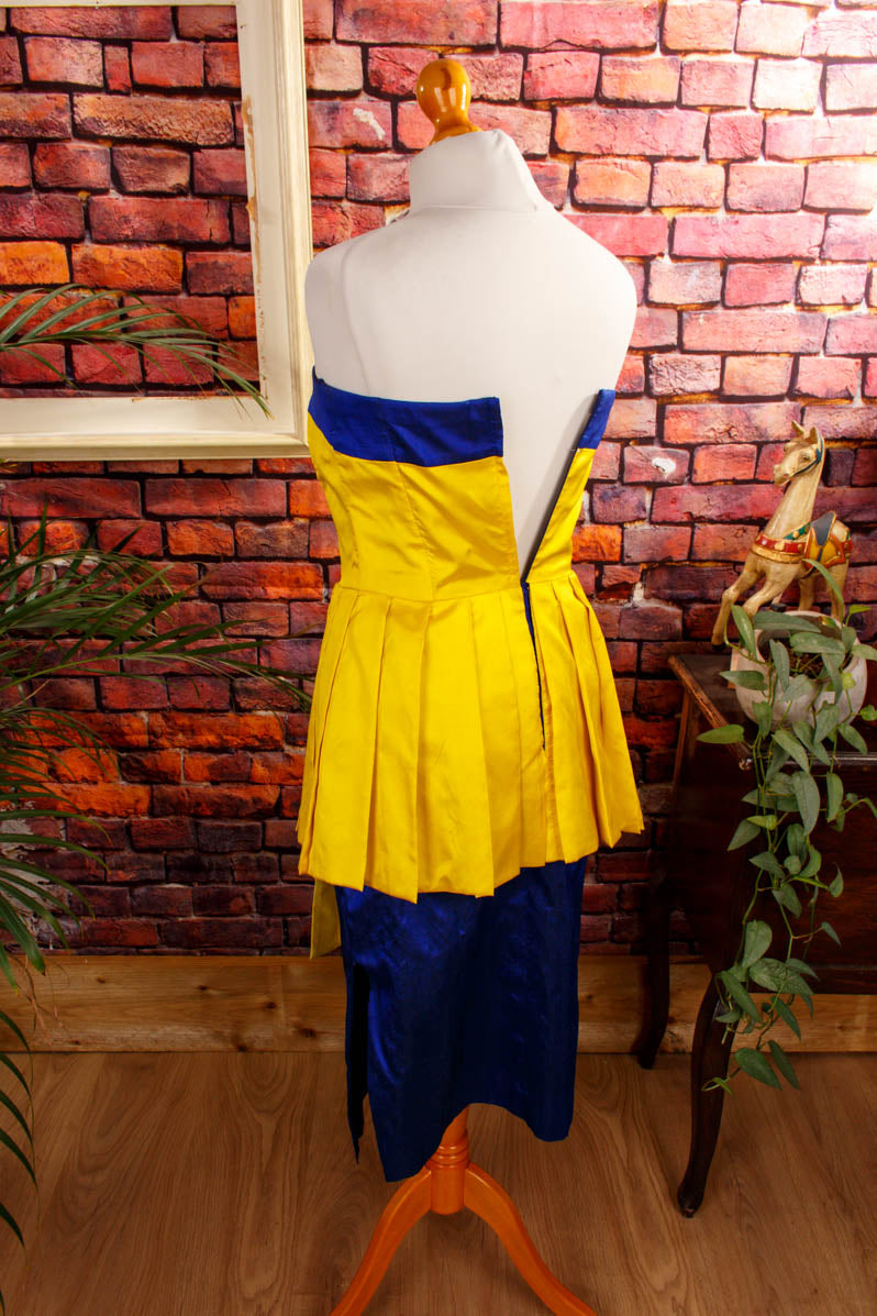 Partykleid gelb blau Schweden