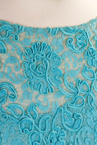 50er Kleid blau Türkis Satin Spitze