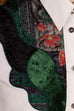 Vintage Hemdbluse weiß bunt Samt 80er 90er Boho bunt Frau grün M 40-42 Rockabilly Special weiß vintageberlin.de